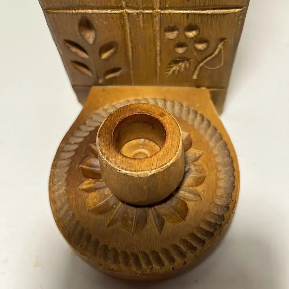 Vintage Wooden Wall Sconce Farmhouse Aesthetic Decor 12 X 4 Made In Canada